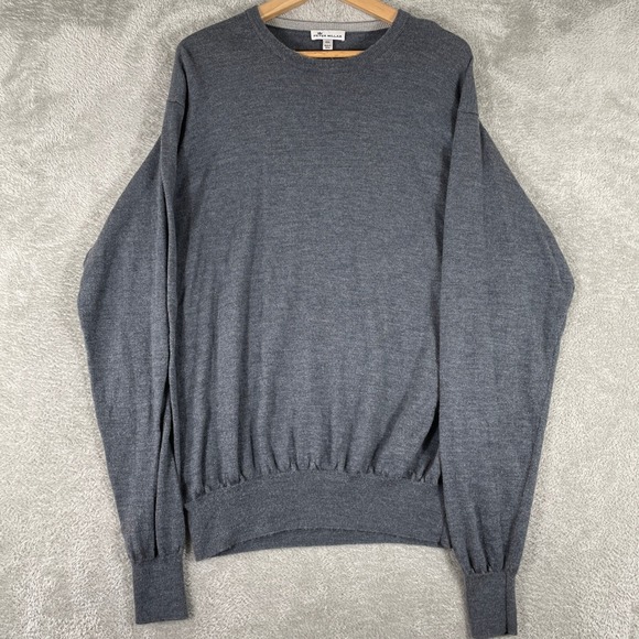 Peter Millar Other - Peter Millar Sweater Mens 2XL Gray Merino Wool Silk Blend Crewneck Pullover